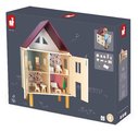 Drevený domček pre bábiky Twist Doll's House Janod 3-poschodový 11 doplnkov