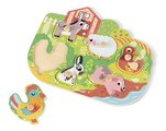 Drevené vkladacie puzzle s úchytom Farma Happy Farm Puzzle Janod 6 dielov od 18 mes J07096