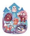 Drevené vkladacie puzzle s úchytom Les Happy Forest Puzzle Janod 6 dielov od 18 mes J07097