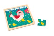 Drevené puzzle pre najmenších Trio Zvieratká Janod s predlohou 27 dielov od 18 mes J07113