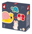 Drevené vkladacie puzzle 4v1 Záhrada Garden Progressive Puzzle Janod 2-3-4-5 dielov od 18 mes J07116