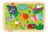 Drevené vkladacie puzzle pre najmenších Záhrada The Garden Chunky Puzzle Janod 7 dielov od 18 mes