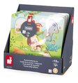 Drevené vkladacie puzzle s úchytom Zvieratká na farme Tactile Puzzle Janod 5 dielov od 18 mes J07129