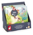 Drevené vkladacie puzzle s úchytom Zvieratká na farme Tactile Puzzle Janod 5 dielov od 18 mes J07129