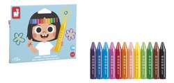 Trojhranné voskovky Wax Crayons Janod 12 farieb od 12 mes J07401