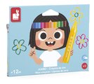 Trojhranné voskovky Wax Crayons Janod 12 farieb od 12 mes J07401