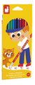 Farbičky s gumou Errasable Coloured Pencils Janod 12 farieb J07414