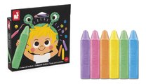 Farebné kriedy na chodník Sidewalk Chalks Janod 6 farieb J07417