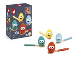 Športová hra Preteky s vajíčkom Egg and Spoon Race Janod pre 4 hráčov J07729