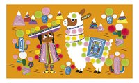 Midi kreatívna sada Lama s brmbolcami Llama Pom Poms Atelier Janod na vytvorenie 3 obrazov od 4 rokov J07802
