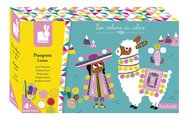 Midi kreatívna sada Lama s brmbolcami Llama Pom Poms Atelier Janod na vytvorenie 3 obrazov od 4 rokov J07802