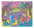 Maxi kreatívna sada Maľovanie Dinosaurus Magic Painting Dinosaur Atelier Janod 6 magických malieb od 6 rokov J07873
