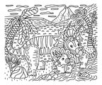 Maxi kreatívna sada Maľovanie Dinosaurus Magic Painting Dinosaur Atelier Janod 6 magických malieb od 6 rokov J07873