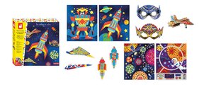 Maxi kreatívna sada Vesmírne dobrodružstvá Multi-activity Sky Adventurers Atelier Janod XXL sada s aktivitami 420-dielna od 7 rokov J07876