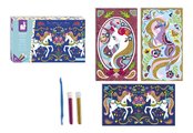 Midi kreatívna sada farebný piesok Jednorožec Glitter Unicorns Atelier Janod s trblietkami od 7 rokov J07883