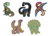 Mini kreatívna sada Dinosaury Scratch Art Dinosaur Cut Outs Atelier Janod vyškrabovacie obrázky 5 kariet od 5 rokov J07889