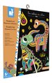 Mini kreatívna sada Dinosaury Scratch Art Dinosaur Cut Outs Atelier Janod vyškrabovacie obrázky 5 kariet od 5 rokov J07889