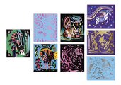 Maxi kreatívna sada Kone a Jednorožce Scratch Art Horses and Unicorns Atelier Janod vyškrabovacie obrázky 8 kariet od 7 rokov J07895