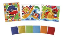 Mini kreatívna sada Mozaika Piráti Mosaics Pirates Atelier Janod 3 karty od 5 rokov J07897