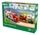 Drevená vláčikodráha Štartovacia súprava Starter Travel Train Set BRIO s osobným vláčikom nástupiskom a 2 figúrkami  22 dielov s od 3 rokov BRIO0790