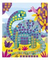 Maxi kreatívna sada Mozaika Dinosaury Mosaics Dinosaurs Atelier Janod 8 kariet od 4 rokov J07903
