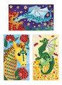 Midi kreatívna sada Obrázky s flitrami Draky Sequins to Stick Dragons Atelier Janod 3 obrázky a 360 flitrov od 6 rokov J07921