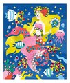 Maxi kreatívna sada Obrázky s flitrami Morské panny Sequins to Stick Mermaid Atelier Janod 5 obrázkov a 800 flitrov od 6 rokov J07926