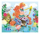 Maxi kreatívna sada Obrázky s flitrami Morské panny Sequins to Stick Mermaid Atelier Janod 5 obrázkov a 800 flitrov od 6 rokov J07926