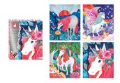 Maxi kreatívna sada 3D maľovanie Jednorožce Pearlescent and 3D Painting Unicorns Atelier Janod 4 obrázky a 2 farby od 7 rokov J07951