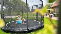 Trampolína s ochrannou sieťou Allure Premium ground Exit Toys prízemná priemer 427 cm čierna ET08651410