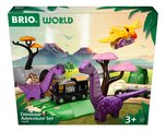Drevená vláčikodráha Dobrodružná sada Dinosaur Adventure Set BRIO s vláčikom a 3 figúrky dinosaurov s magnetmi 21 dielov s od 3 rokov BRIO0943