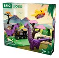 Drevená vláčikodráha Dobrodružná sada Dinosaur Adventure Set BRIO s vláčikom a 3 figúrky dinosaurov s magnetmi 21 dielov s od 3 rokov BRIO0943