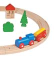 Drevená vláčikodráha Wooden Toy Eichhorn s doplnkami domčeky a stromy 20 dielov