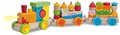 Drevený vláčik so svetlom a zvukom Color Train With Light and Sound Eichhorn vozne s 28 kockami 31 dielov 59 cm dĺžka od 12 mes