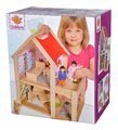 Drevený domček pre bábiky Doll's House Eichhorn komplet vybavený s nábytkom a 2 figúrkami výška 41 cm