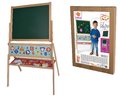 Drevená magnetická tabuľa Magnetic Board Eichhorn skladacia so 48 magnetkami a 10 kriedami so špongiou 110 cm vysoká