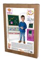 Drevená magnetická tabuľa Magnetic Board Eichhorn skladacia so 48 magnetkami a 10 kriedami so špongiou 110 cm vysoká