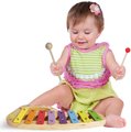 Drevený xylofón Music Xylophone Eichhorn farebný 8 tónov s kladivkom od 24 mes