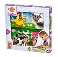 Drevené puzzle Feel Puzzle with Fabric Eichhorn 5 dielov zvieratká s textilnými časťami od 12 mes