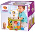 Drevený didaktický labyrint s korálikmi Little Game Center Eichhorn s kockami 12 mes