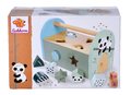 Drevený didaktický domček Panda Shape Box Eichhorn s 8 vkladacími kockami a dverami od 12 mes