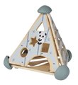 Drevená didaktická pyramída Game Center Pyramide Eichhorn s vkladacími kockami a xylofónom od 12 mes