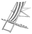 Drevené lehátko pre deti Outdoor Kids Sunchair Eichhorn s pásikavým poťahom skladacie s UV filtrom nosnosť 40 kg