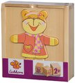 Drevené puzzle medveď Bear Puzzle Eichhorn 20 dielov s vymeniteľným oblečením od 24 mes