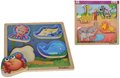 Drevené puzzle zvieratká 2D Lift Out Puzzle Eichhorn 5 dielov podmorský svet a safari od 12 mes