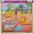 Drevené puzzle zvieratká 2D Lift Out Puzzle Eichhorn 5 dielov podmorský svet a safari od 12 mes