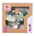Drevené hryzátko silikónové Baby HIPP Teether Eichhorn s guličkami na krúžku od 12 mes