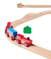 Drevená vláčikodráha s požiarnou stanicou Train Set Firestation Eichhorn s vlakom 33 dielov 235 cm dĺžka koľajníc