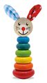 Drevený zajačik Stacking Rabbit Baby Eichhorn výška 18 cm stohovateľný s plyšovými uškami od 12 mes