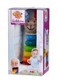 Drevený zajačik Stacking Rabbit Baby Eichhorn výška 18 cm stohovateľný s plyšovými uškami od 12 mes